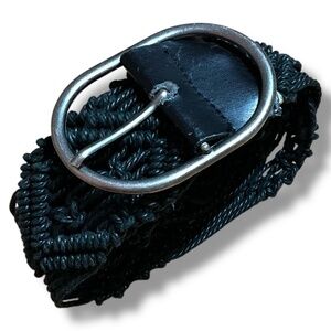 UNBRANDED Black Boho Crochet Belt Sz L
